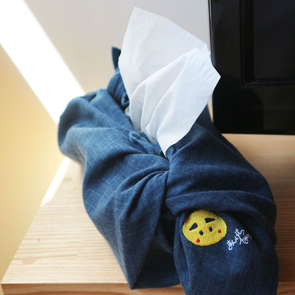 (商品画像) 【ほのぼのうさぎ】 コットン100％晒しふろしき+ポンちゃんぬいぐるみ+60ｇ満月ポンセット