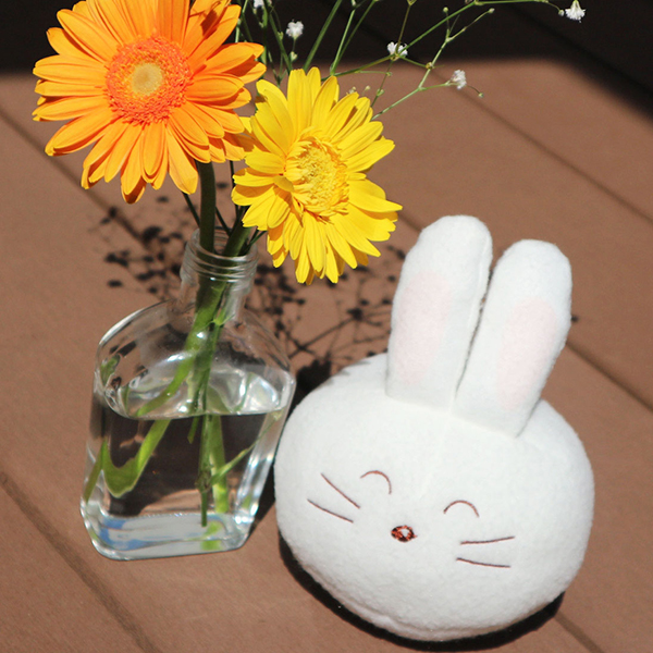 (商品画像) 【ほのぼのうさぎ】 ポンちゃんぬいぐるみ+60ｇ満月ポンセット