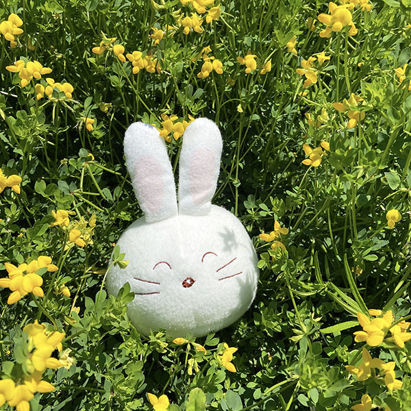 (商品画像) 【ほのぼのうさぎ】 ポンちゃんぬいぐるみ+60ｇ満月ポンセット